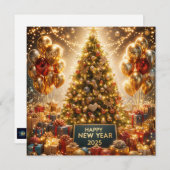 Vier het nieuwe jaar 2025 feestdagenkaart (Voorkant / Achterkant)