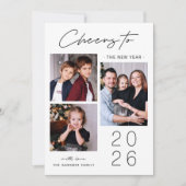 Vier het nieuwe jaar met een moderne 3 foto feestdagenkaart (Voorkant)