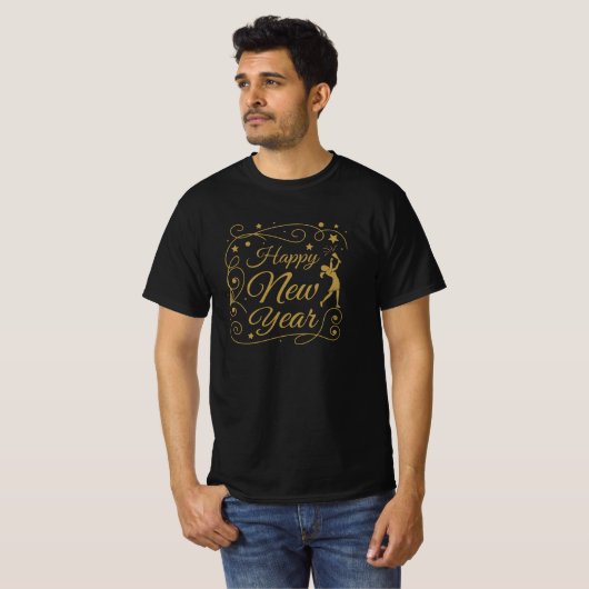 Vier het nieuwe jaar t-shirt (Voorkant volledig)