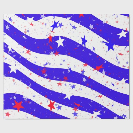 Vier het rood-wit en blauw cadeaupapier (Vlak)