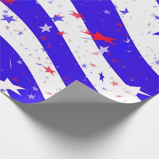 Vier het rood-wit en blauw cadeaupapier (Hoek)