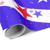 Vier het rood-wit en blauw cadeaupapier (Rol Hoek)