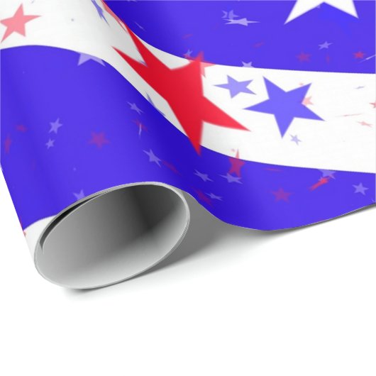 Vier het rood-wit en blauw cadeaupapier (Rol Hoek)