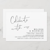 Vier het samen met ons, Trouw Elopement Feest Kaart (Voorkant / Achterkant)