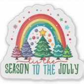 Vier het seizoen met kleurrijke kerstvreugde sticker (Voorkant)