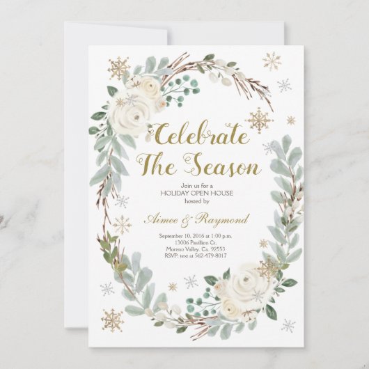 Vier het seizoen open huis uitnodiging (Voorkant)