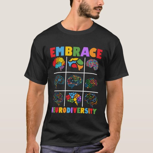 Vier Het Spectrum Omarm Neurodiversiteit Autisme T-shirt (Voorkant)