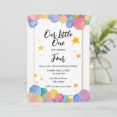 Vier het verjaardagsfeestje van onze kleintje kaart (Staand voorkant)