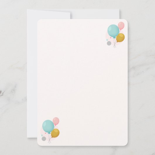 Vier het verjaardagsfeestje van onze kleintje kaart (Achterkant)