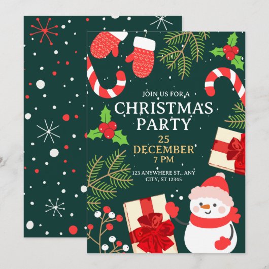 Vier het vrolijke seizoen feestkerst kaart (Voorkant / Achterkant)