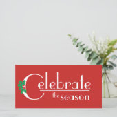 Vier het witte seizoen op de rode platte kaart (Staand voorkant)