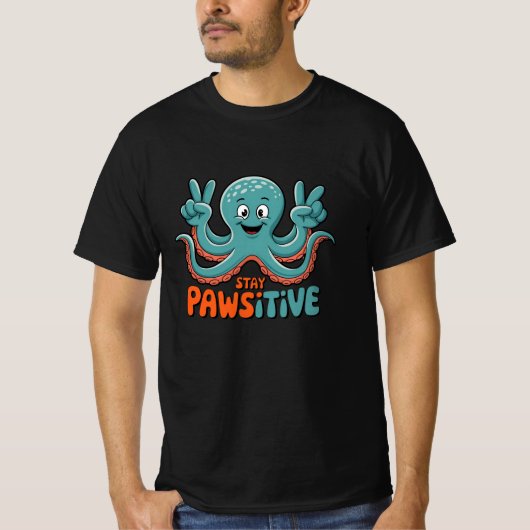 Vier het zeeleven met eigenzinnige octopus-Design T-shirt (Voorkant)