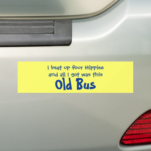 Vier hippies en oude bushommelsticker bumpersticker (Op auto)
