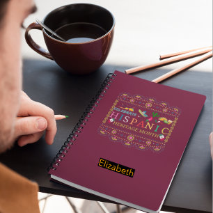 Vier Hispanic Heritage Maand Design Notitieboek