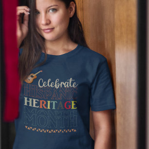 Vier Hispanic Heritage Maand Design T-shirt