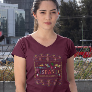 Vier Hispanic Heritage Maand Design T-shirt