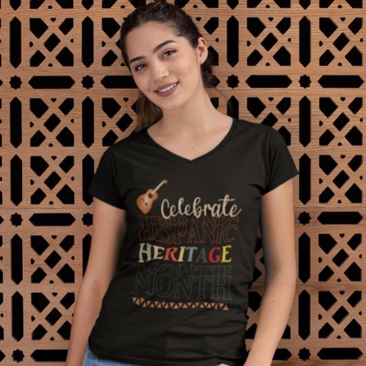 Vier Hispanic Heritage Maand Design T-shirt