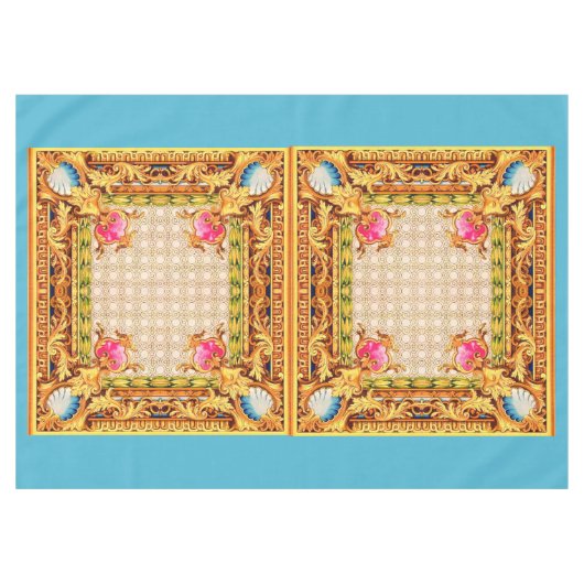 vier hoeken Baroque Tafelkleed (Voorkant (Horizontaal))