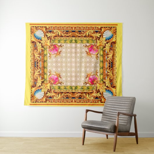 vier hoeken Baroque Wandkleed (In Situ (horizontaal))