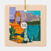 Vier hoeken Nationaal Monument Keramisch Ornament (Achterkant)