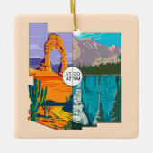 Vier hoeken Nationaal Monument Keramisch Ornament (Voorkant)