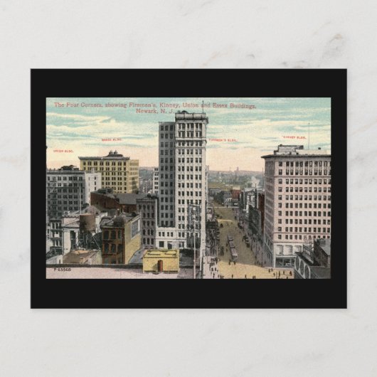 Vier hoeken, Newark, NJ c1915  Briefkaart (Voorkant)