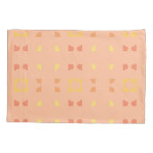 Vier hoeken perzik geel geometrisch tegelpatroon kussensloop (Achterkant)