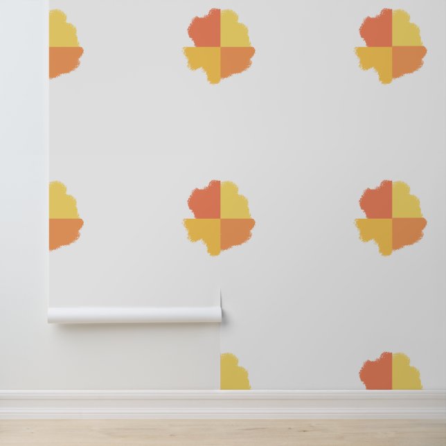 Vier hoeken Sinaasappel gele perzik Behang (Applicatie)