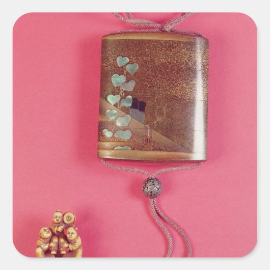 Vier hoesjes binnenste vierkante sticker (Voorkant)