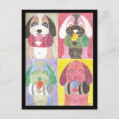 Vier honden briefkaart (Voorkant)