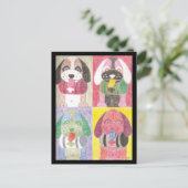 Vier honden briefkaart (Staand voorkant)