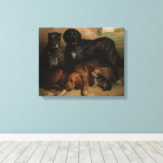  Vier Honden Thomas Musgrave Joy Canvas Afdruk (Insitu (Houten vloer))