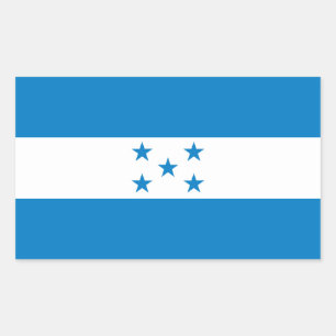 VIER Honduras Nationale Vlag Rechthoekige Sticker