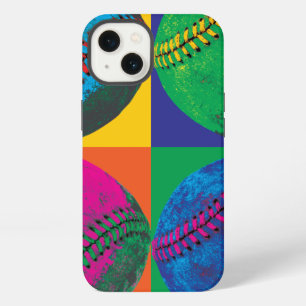 Vier honkbalballen in verschillende kleuren iPhone 13 hoesje