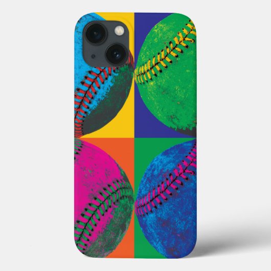 Vier honkballen in verschillende kleuren Case-Mate iPhone case (Achterkant)