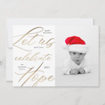 vier hoop gouden script vakantie fotokaart