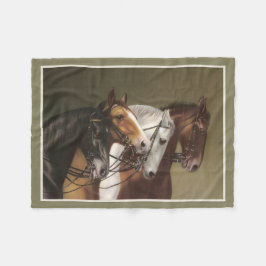 VIER HORSES Fine Art Print Fleece Blanket