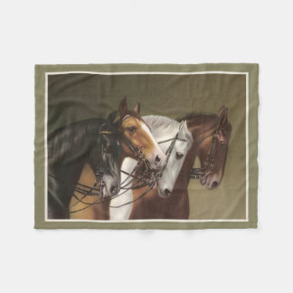 VIER HORSES Fine Art Print Fleece Blanket Deken