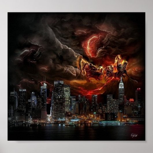 Vier Horsperma New York Poster (Voorkant)