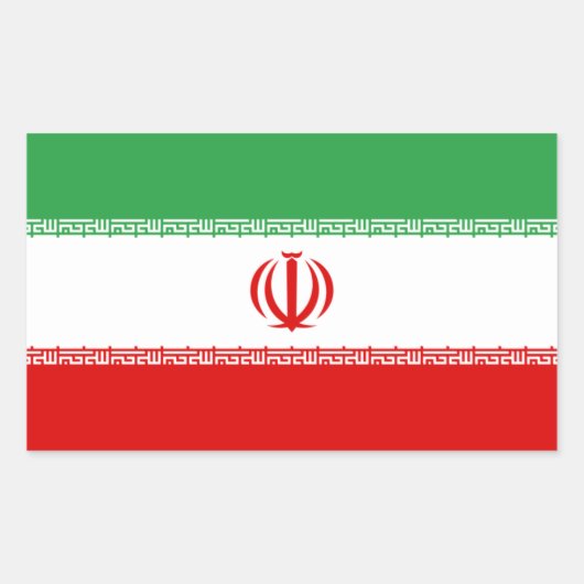 VIER Huidige vlag van Iran Rechthoekige Sticker (Voorkant)