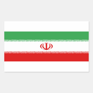 VIER Huidige vlag van Iran Rechthoekige Sticker