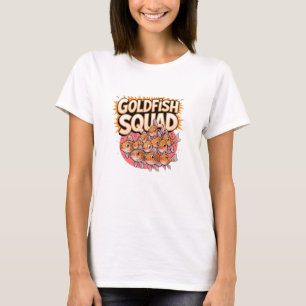 Vier huisdieren met goudvis Design T-shirt