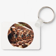 Vier hyena's lopen een bakkerij binnen...