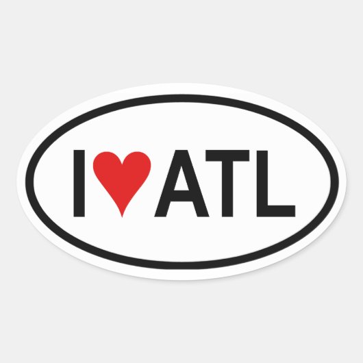 VIER "I [hart] Atl" Ovale Sticker (Voorkant)