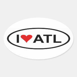 VIER "I [hart] Atl" Ovale Sticker