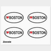VIER "I [hart] Boston" Ovale Sticker (Vel)