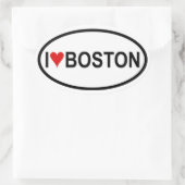 VIER "I [hart] Boston" Ovale Sticker (Tas)