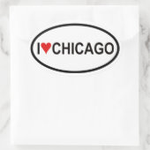 VIER "I [hart] Chicago" Ovale Sticker (Tas)
