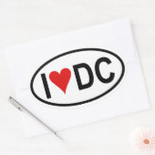 VIER "I [hart] DC" Ovale Sticker (Envelop)