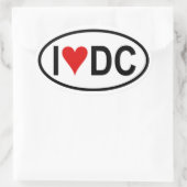 VIER "I [hart] DC" Ovale Sticker (Tas)